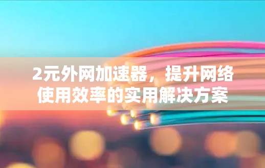 2元外网加速器,提升网络使用效率的实用解决方案