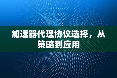 加速器代理协议选择,从策略到应用