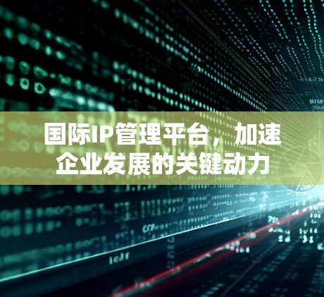 国际IP管理平台，加速企业发展的关键动力