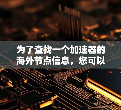 为了查找一个加速器的海外节点信息,您可以按照以下步骤操作